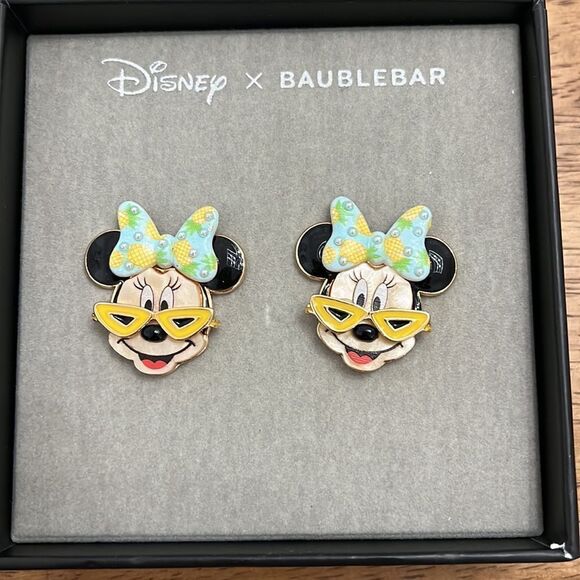 Disney Baublebar Minnie Mouse with sunglasses earrings. New - Picture 2 of 2